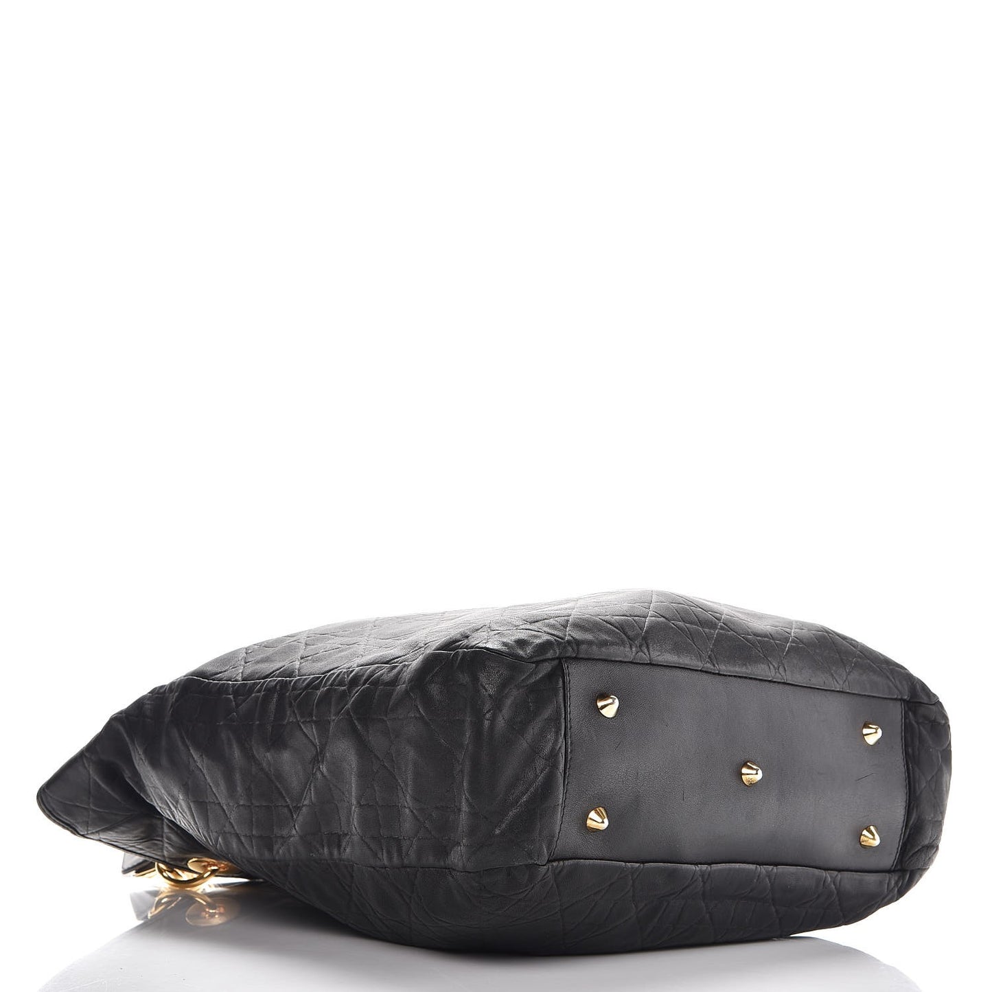 Lambskin Cannage Shopper Tote Black