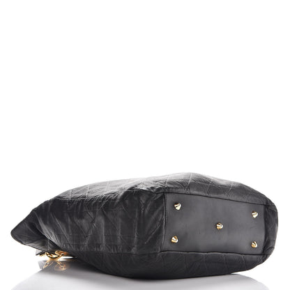 Christian Dior Lambskin Cannage Shopper Tote Black 4 of 12