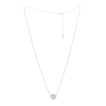 Piaget 18K White Gold Diamond .23ctw Rose Pendant Necklace 3 of 5