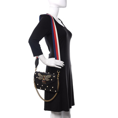 Gucci Nappa Pearl Studded Mini Queen Margaret Broadway Shoulder Bag Black 2 of 10