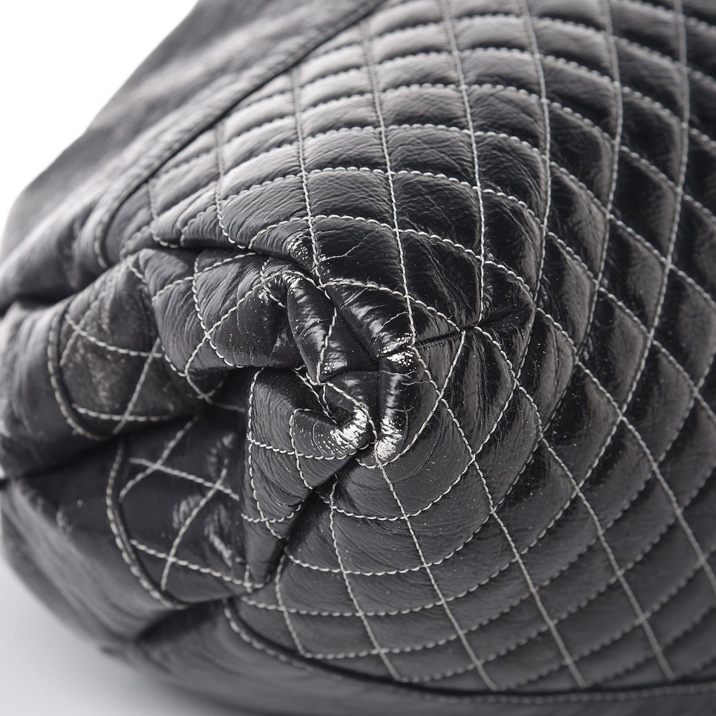 Vinyl Quilted Melrose Degrade Tote Black