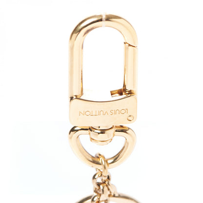 Louis Vuitton Brass Enamel Fleur De Monogram Bag Charm Chain Gold 4 of 5