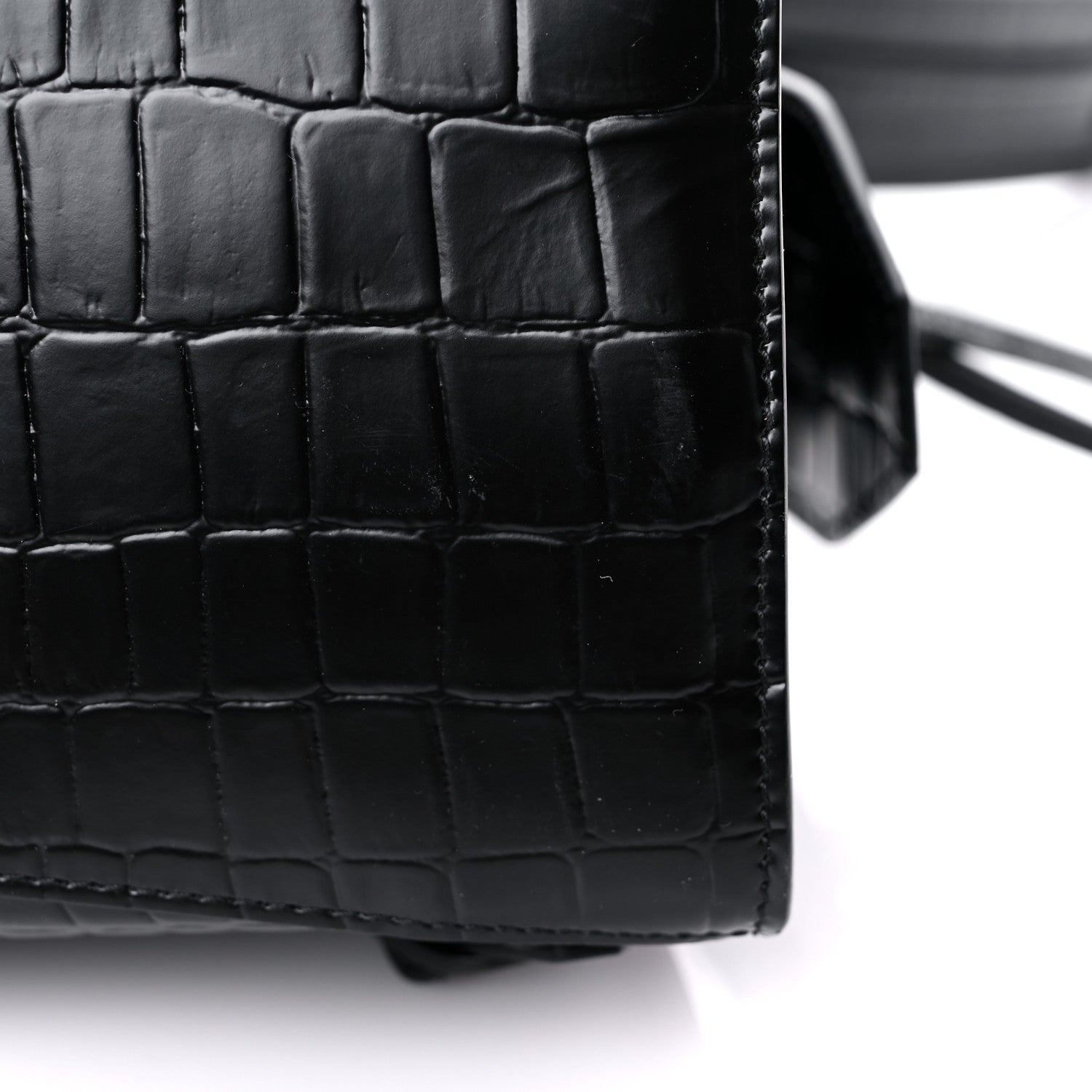 Balenciaga Semi Shiny Calfskin Crocodile Embossed Neo Classic Black Hardware S City Black 11 of 12