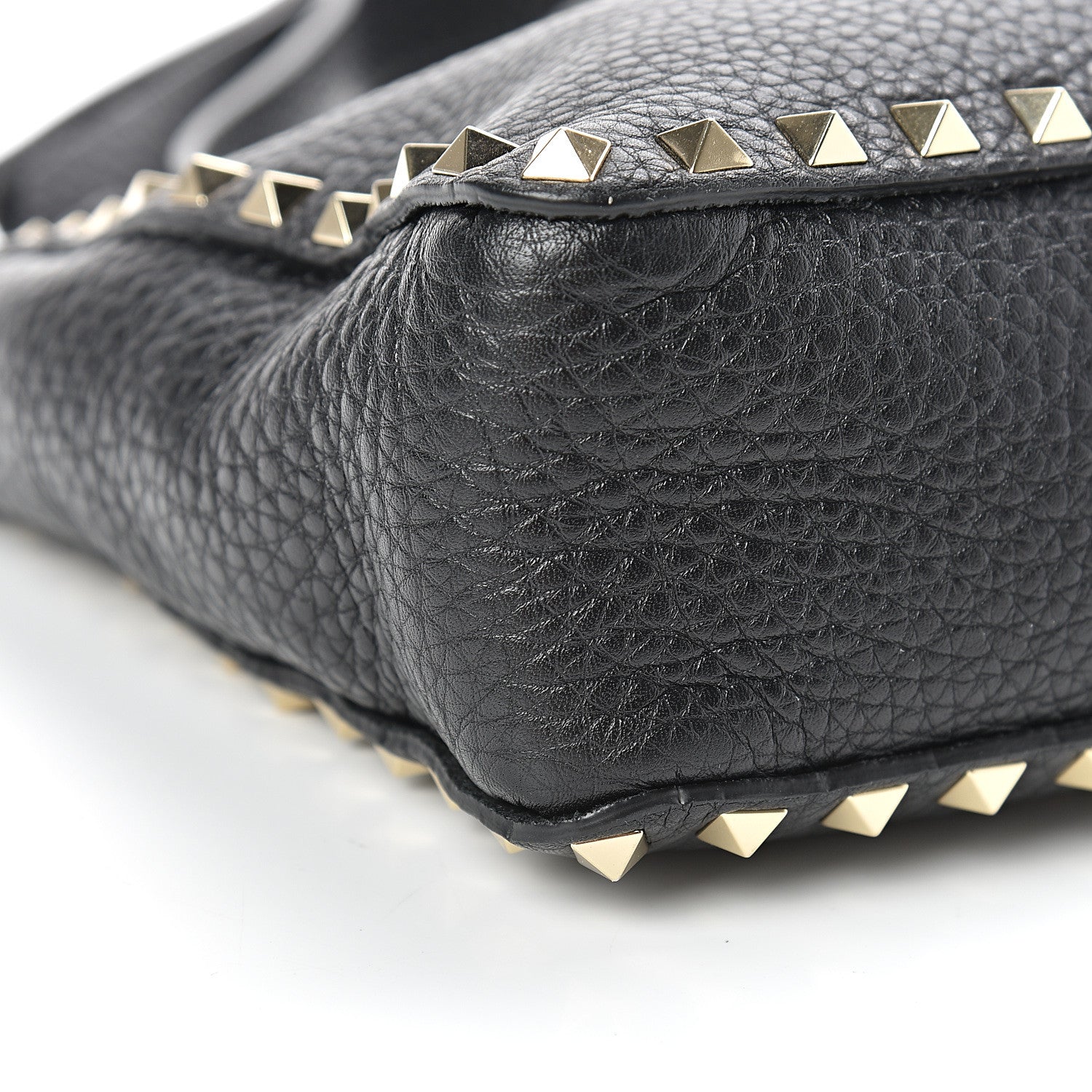 Valentino Garavani Pebbled Calfskin Mini Rockstud Flip-Lock Messenger Bag Black 8 of 9