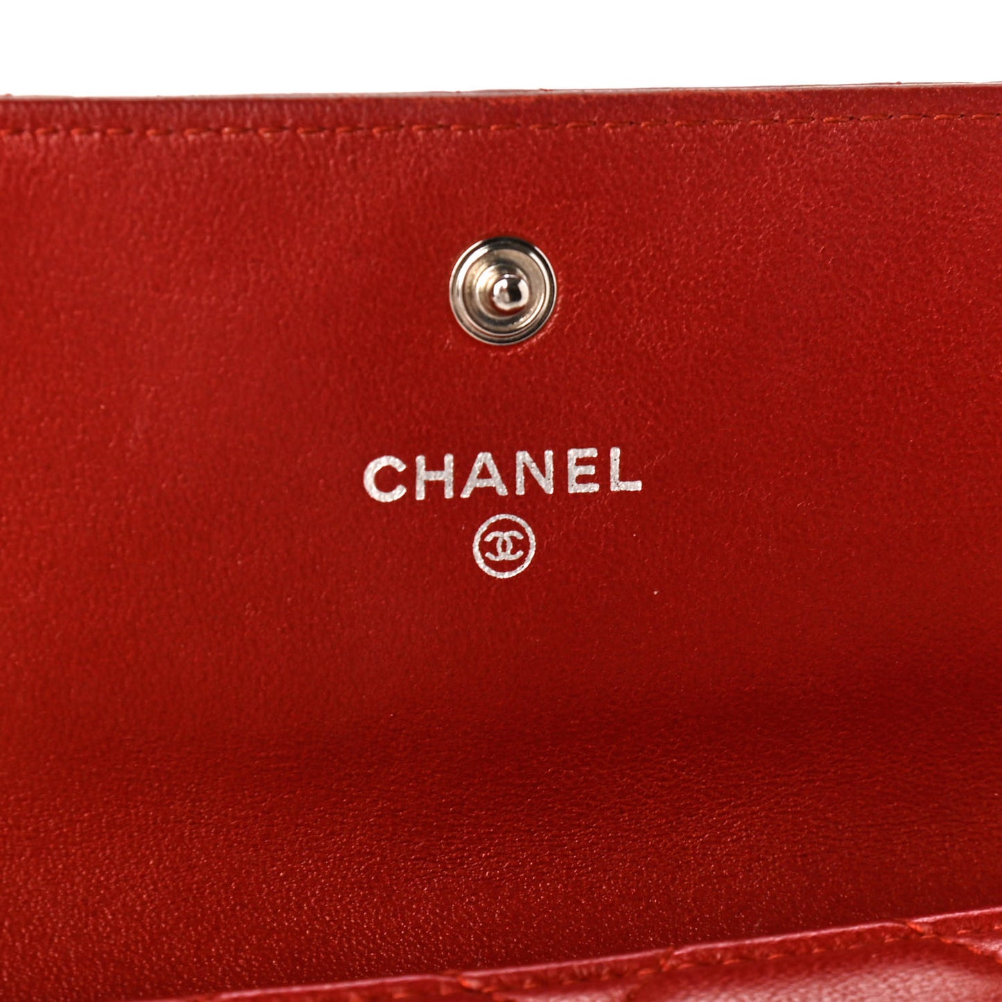 Lambskin Quilted Large Gusset Flap Wallet Red