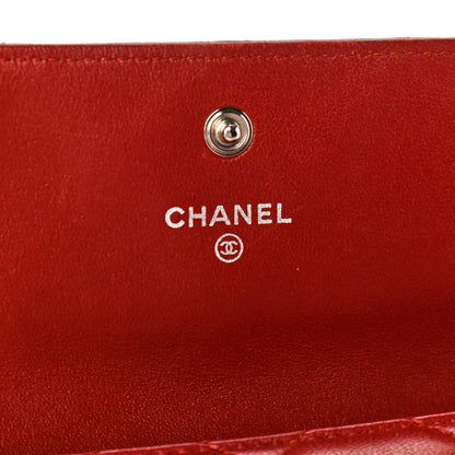 Chanel Lambskin Quilted Large Gusset Flap Wallet Red 6 of 9