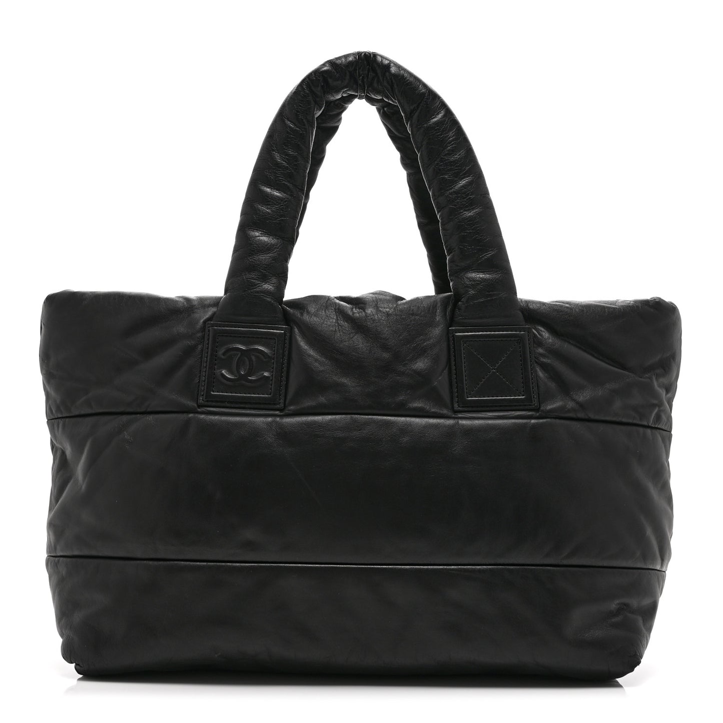Lambskin Quilted Medium Coco Cocoon Reversible Tote Black