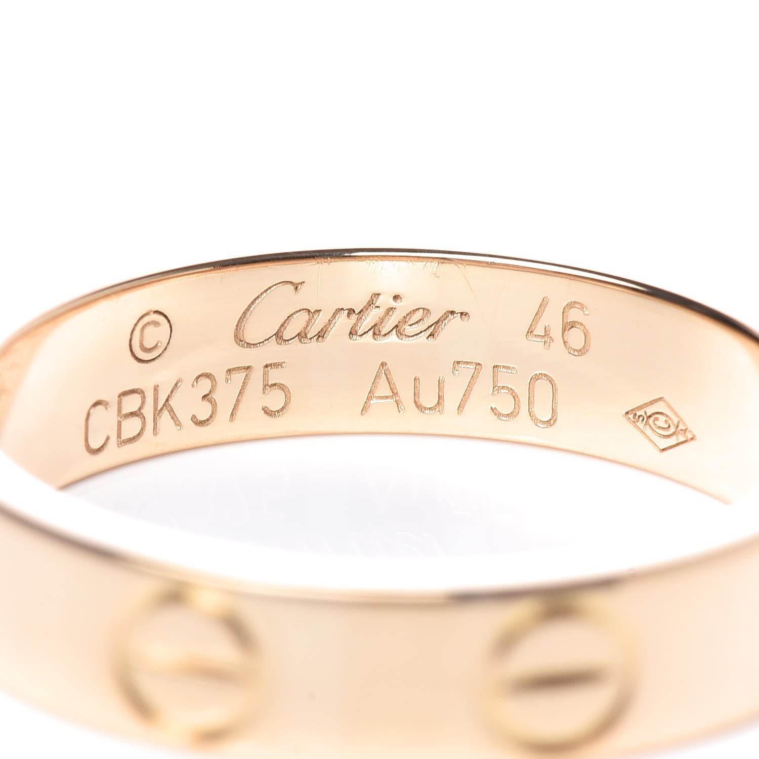 Cartier 18K Yellow Gold 3.5mm LOVE Ring 46 3.75 4 of 4