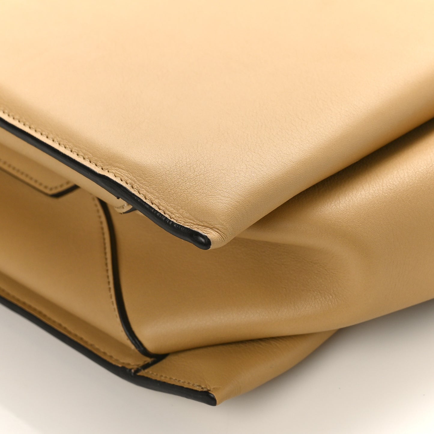 Supple Natural Calfskin Medium Tri-Fold Bag Blonde