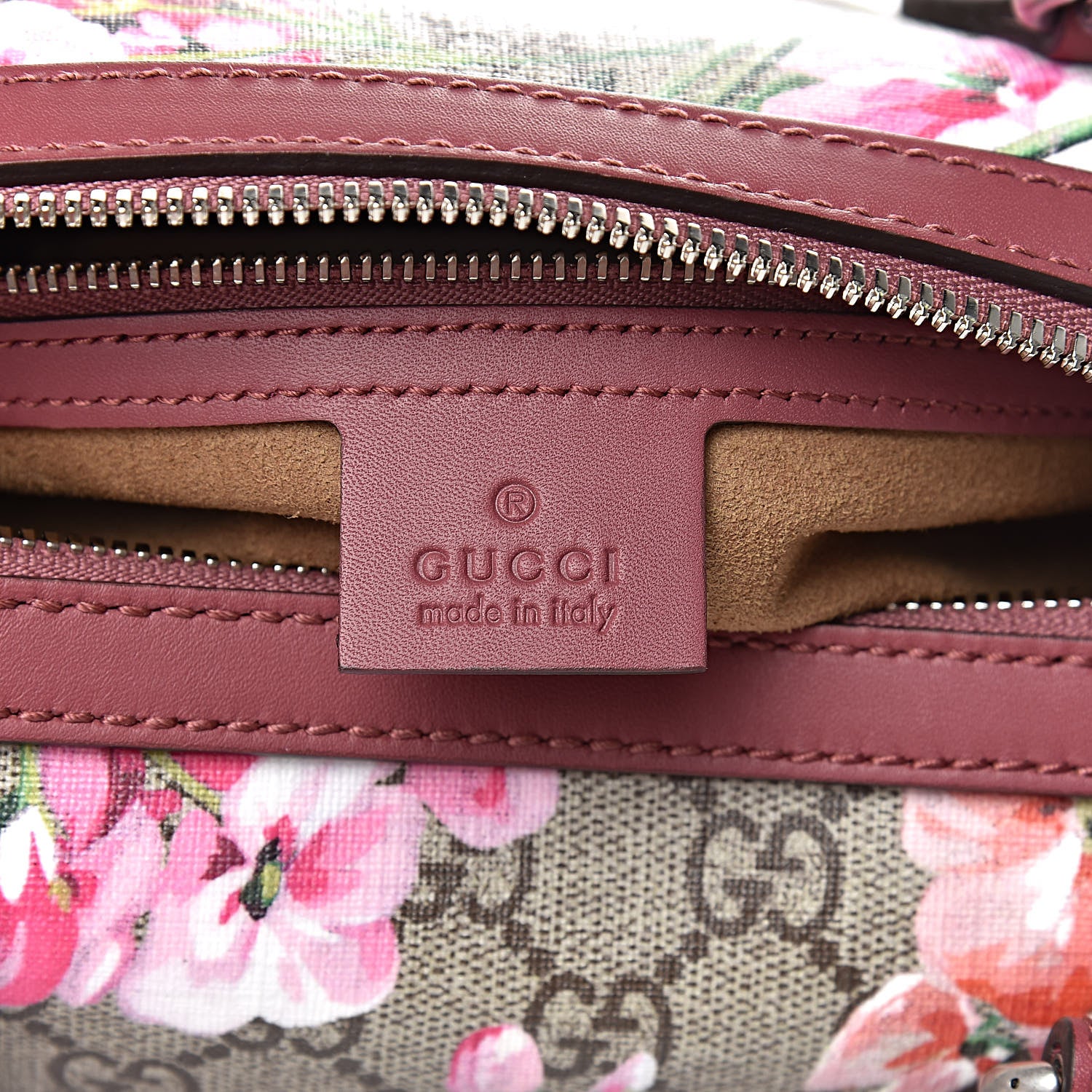 Gucci GG Supreme Monogram Blooms Small Boston Beige Multicolor Dry Rose 6 of 10