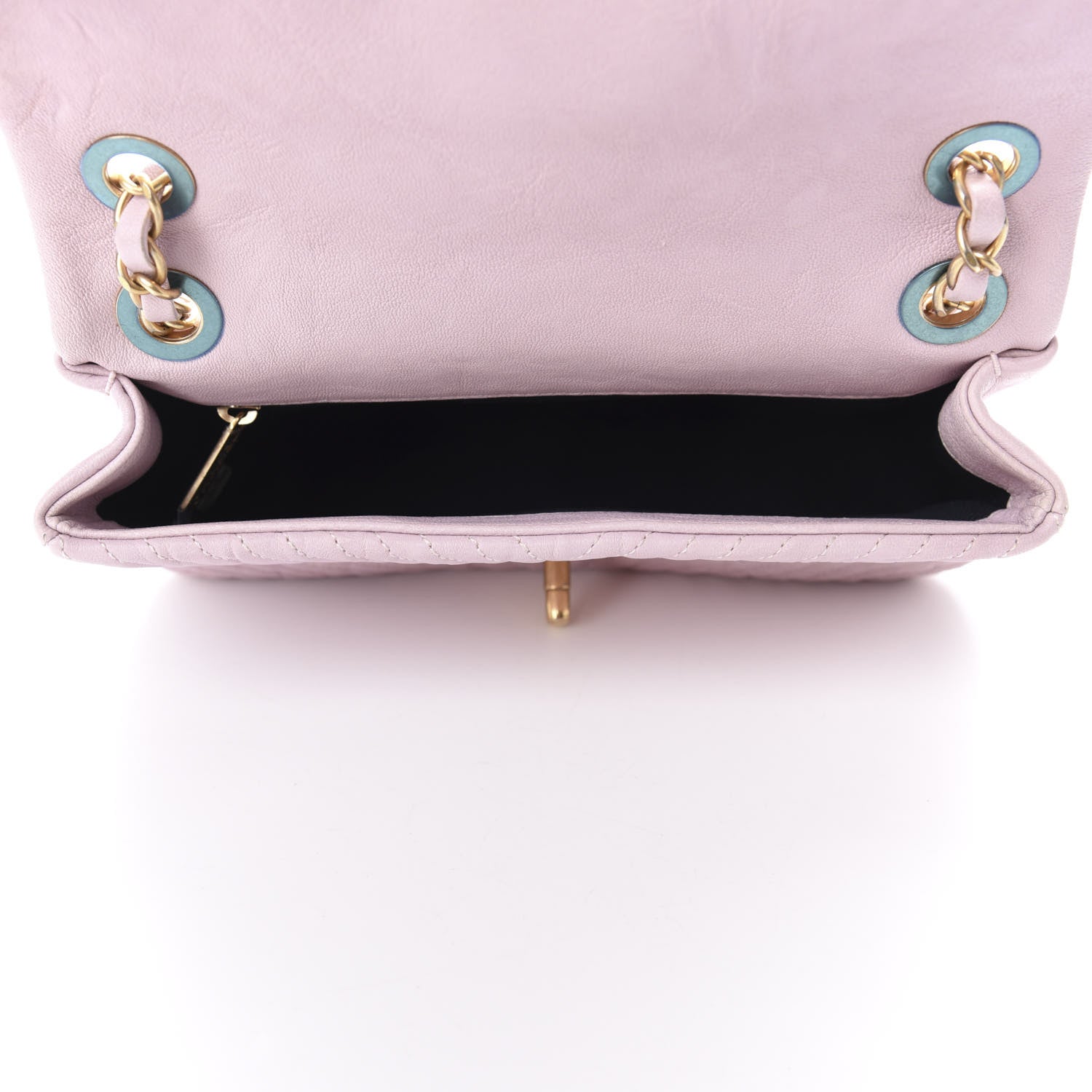 Chanel Calfskin Surpique Chevron Small Flap Pink 5 of 10