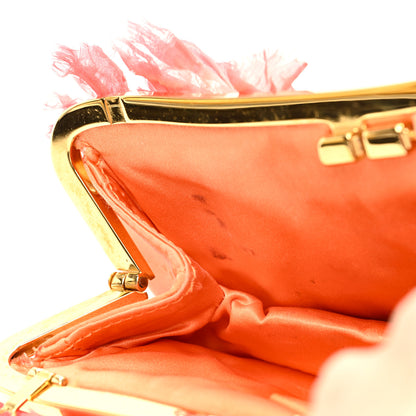 Christian Dior Silk Petal Applique Mini Saddle Orange 11 of 11