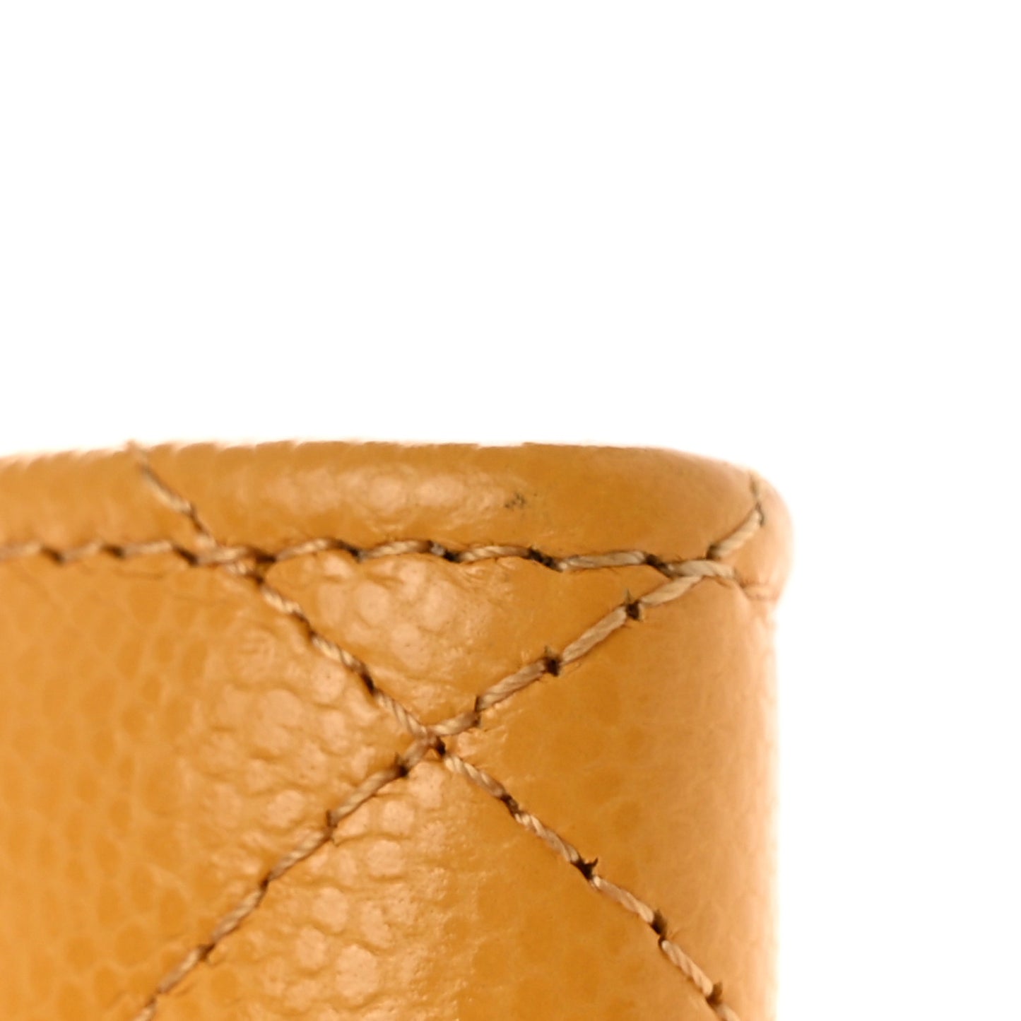 Caviar Quilted Flap Card Holder Wallet Yellow