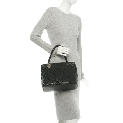 Chanel Lambskin Quilted Medallion Tote Black 2 of 8