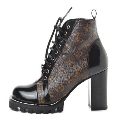 Louis Vuitton Patent Calfskin Monogram Star Trail Ankle Boots 39 Black 1 of 10