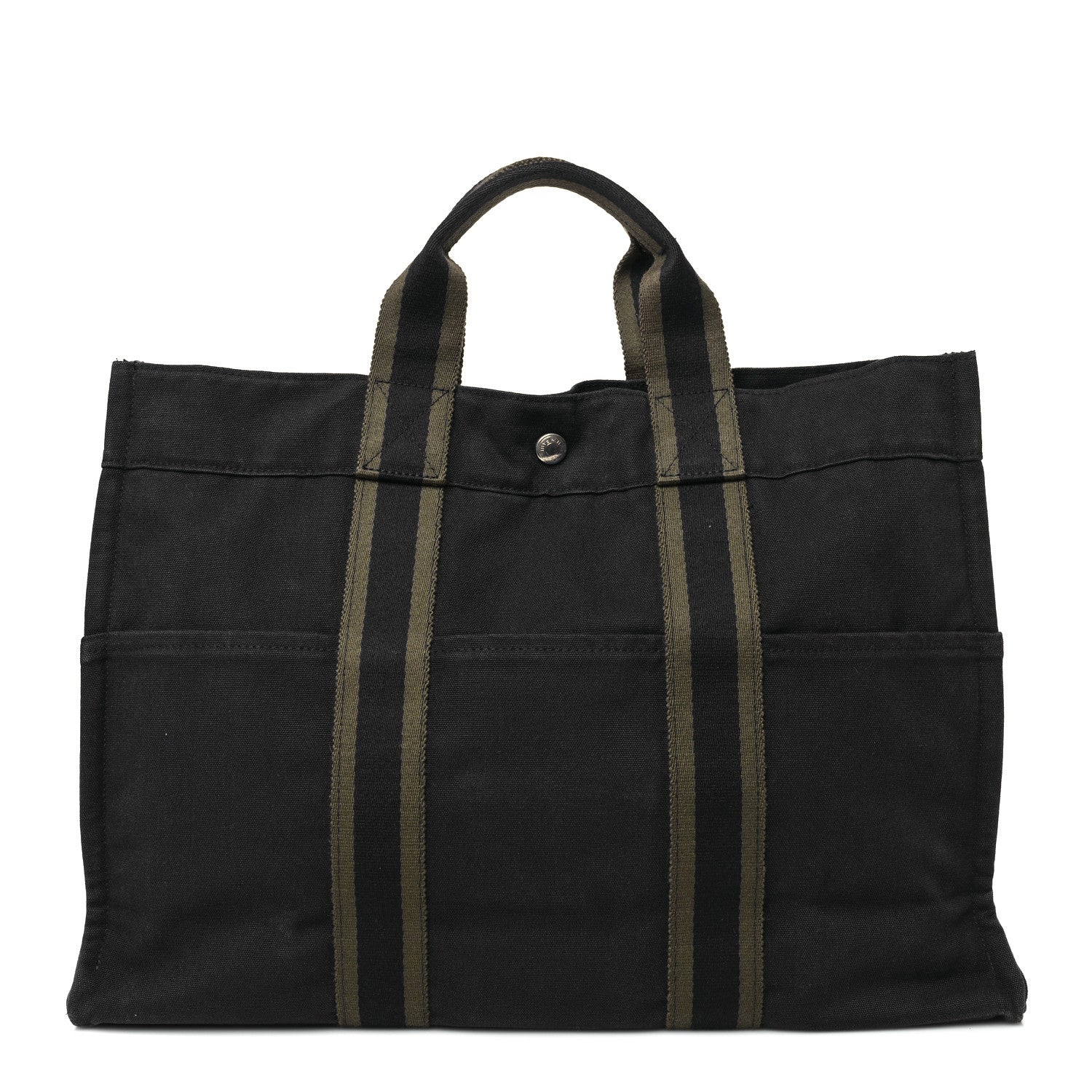 Hermes Canvas Herline GM Tote Navy 1 of 8