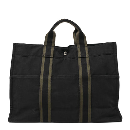 Hermes Canvas Herline GM Tote Navy 1 of 8