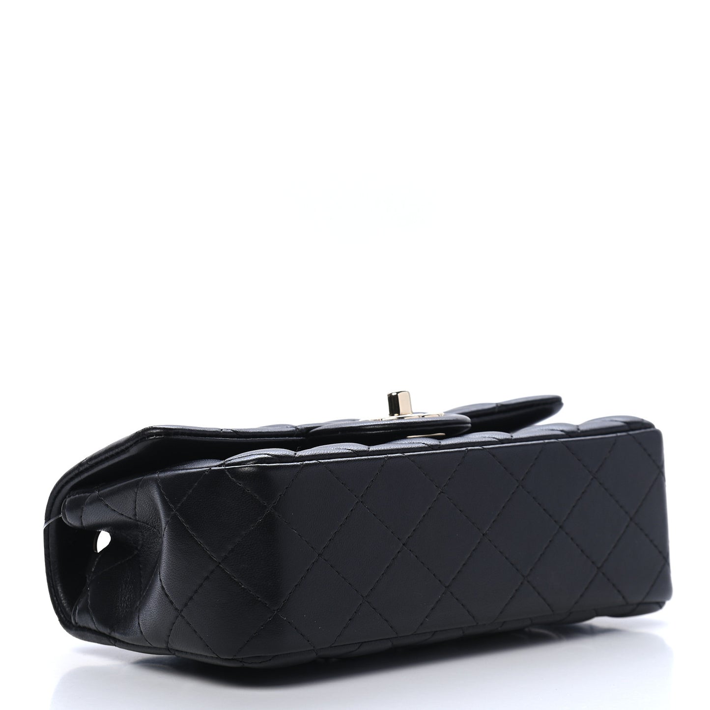 Lambskin Quilted Mini Rectangular Flap Black