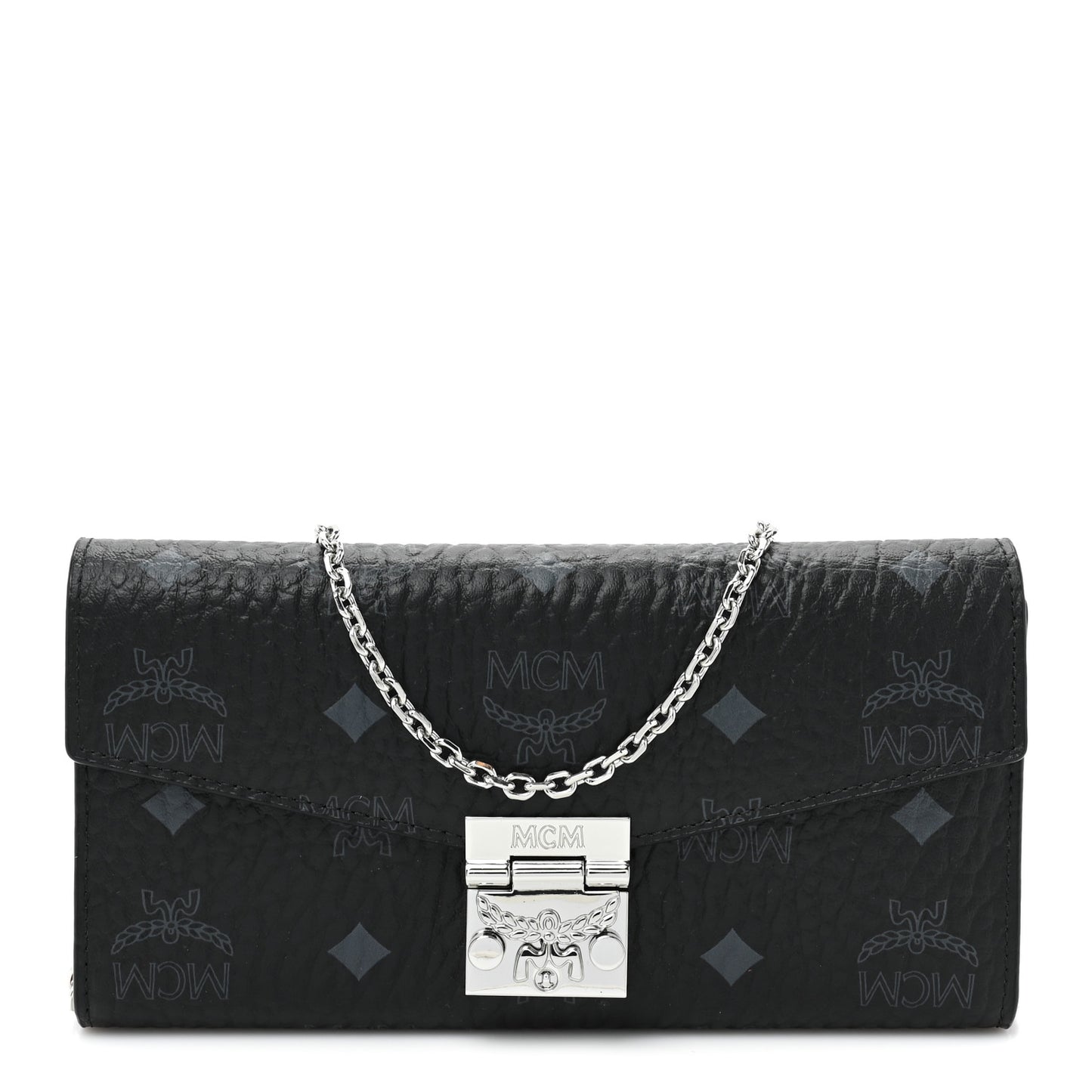 Visetos Large Patricia Wallet On Chain Black
