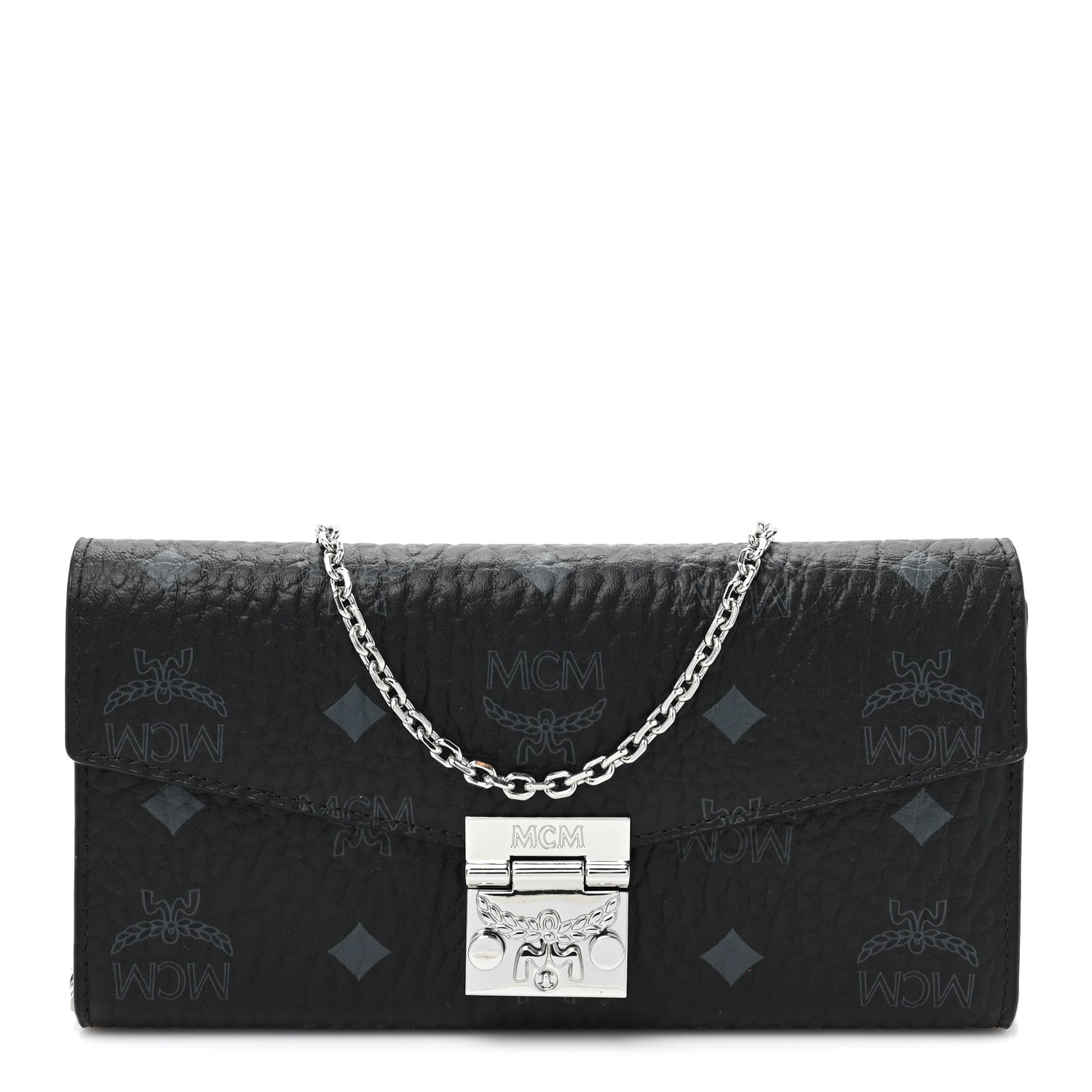 MCM Visetos Large Patricia Wallet On Chain Black 1 of 12