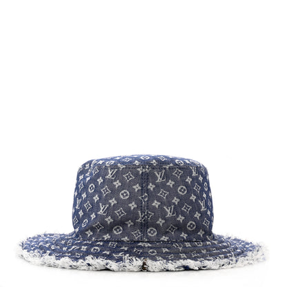 Louis Vuitton Monogram Denim Fringe Bob Bucket Hat M Blue 4 of 7