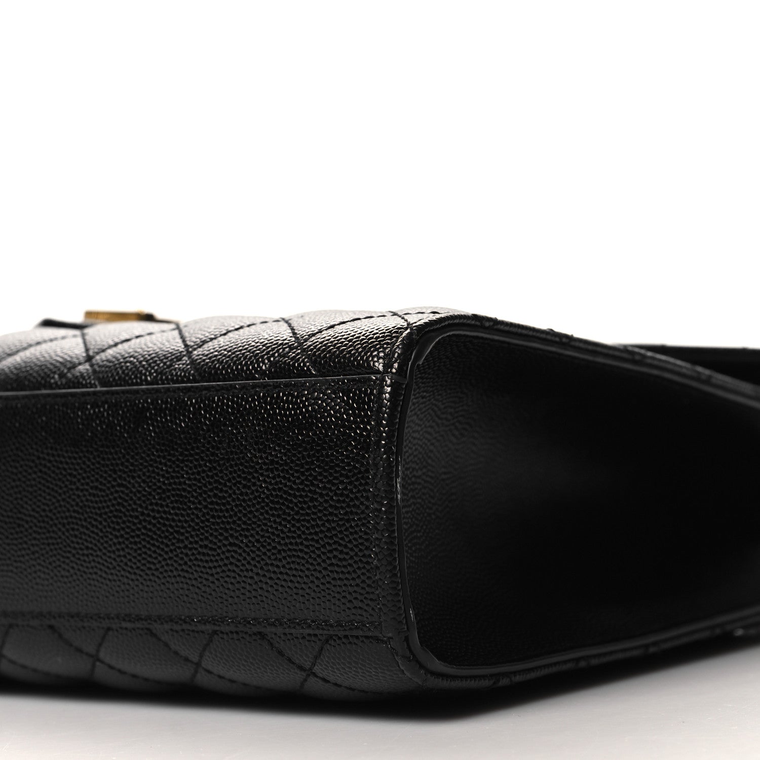 Saint Laurent Grain De Poudre Textured Mixed Matelasse Large Triquilt Monogram Satchel Black 9 of 10