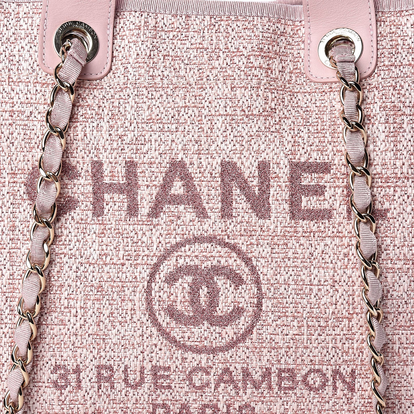 Straw Lurex Large Deauville Tote Pink