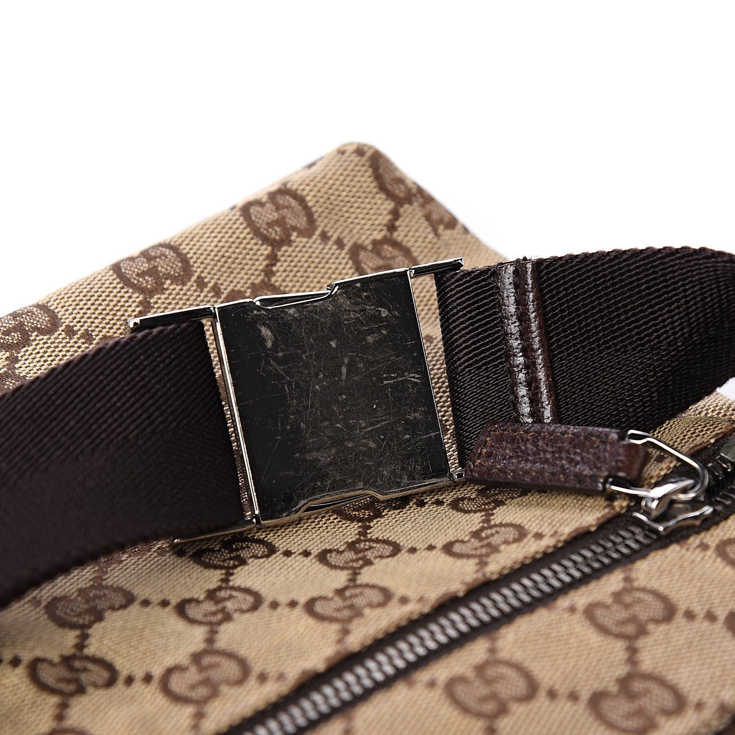 Gucci GG Monogram Double Pocket Belt Bag Dark Brown 10 of 10