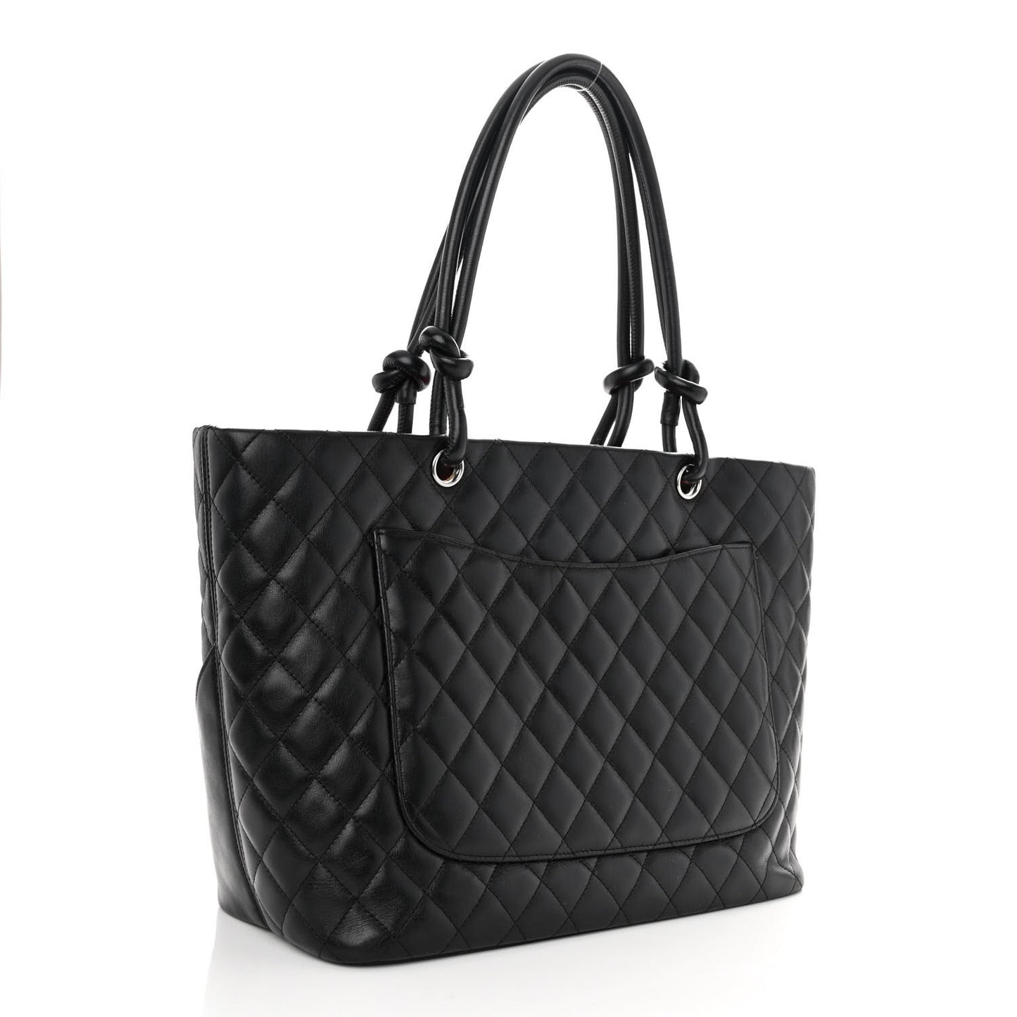 Calfskin Quilted Large Cambon Tote Black