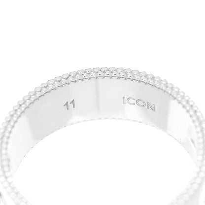 Gucci 18K White Gold Enamel 6mm Icon Blooms Ring 50 5.5 6 of 7