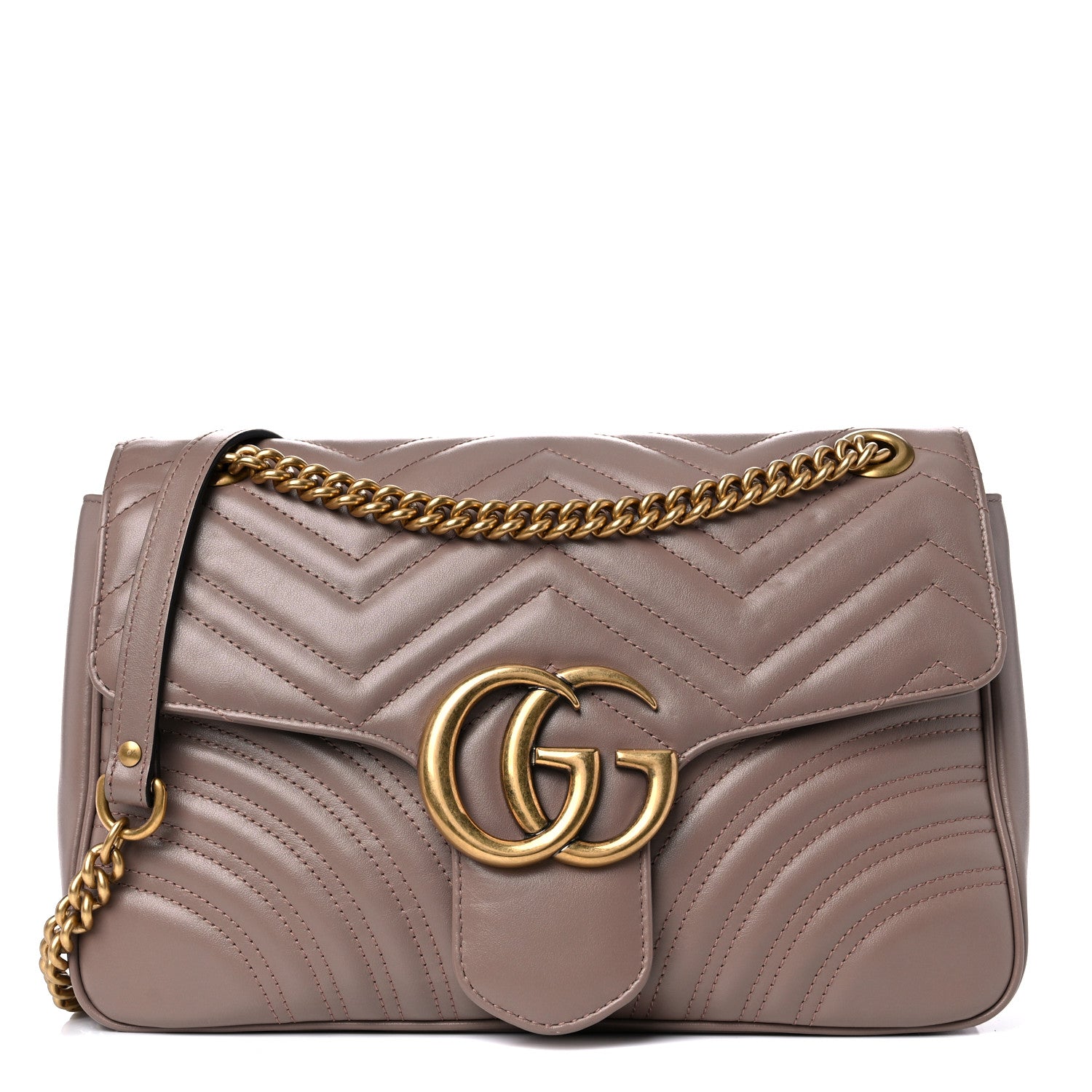 Gucci Calfskin Matelasse Medium GG Marmont Shoulder Bag Porcelain Rose 1 of 13
