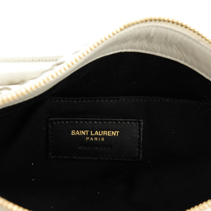 Saint Laurent Calfskin Small Emmanuelle Fringe Hobo Bag Porcelain 6 of 7