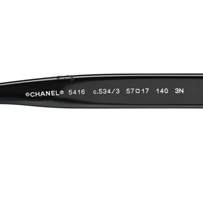 Chanel Acetate Oval Sunglasses 5416 Black Beige 5 of 8
