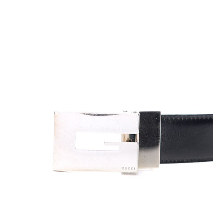 Gucci Calfskin Embossed Reversible Square G Buckle Belt 80 32 Black Brown 8 of 8