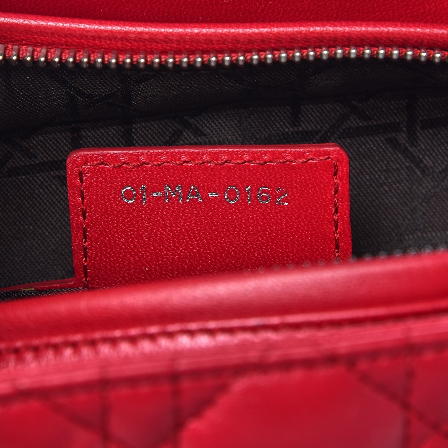 Lambskin Cannage Large Lady Dior Red