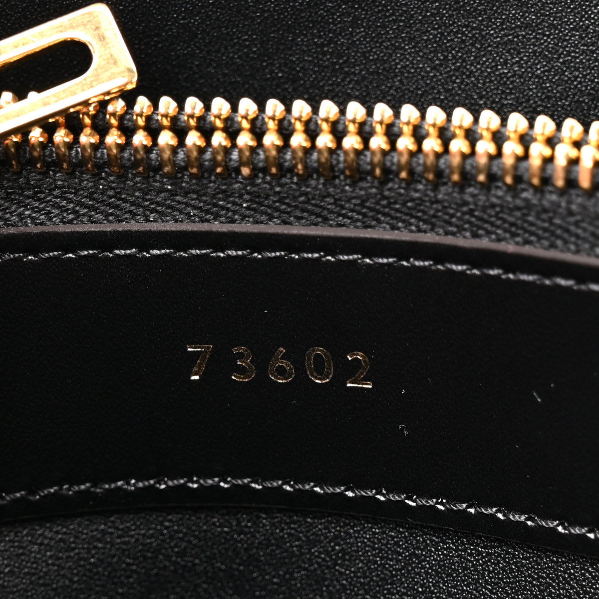 Satinated Calfskin Mini 16 Top Handle Bag Black