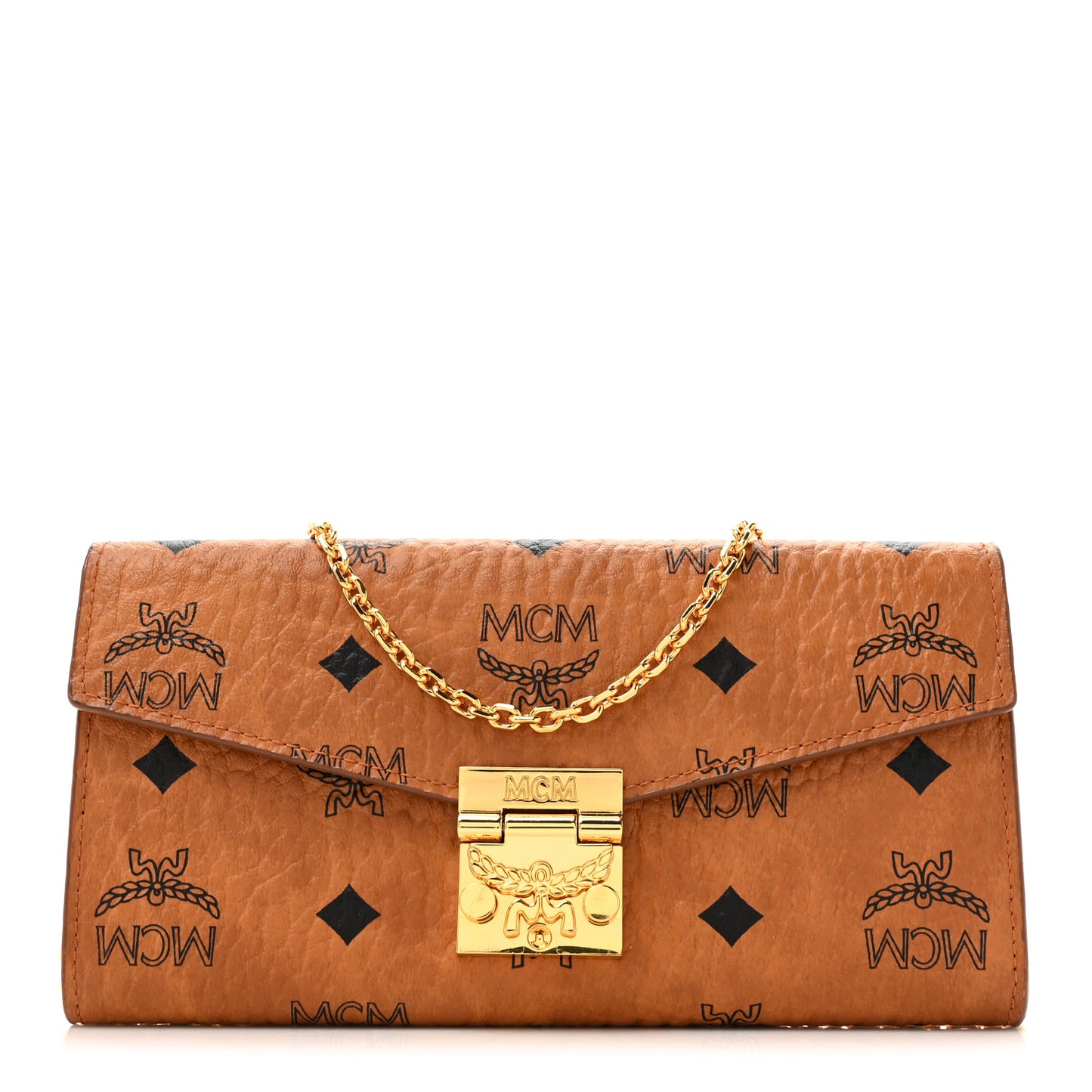 Visetos Large Patricia Wallet On Chain Cognac