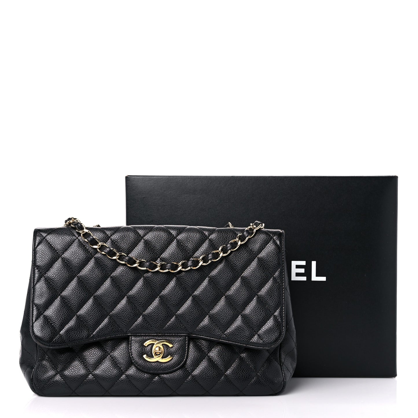 Caviar Quilted Jumbo Single Flap Black
