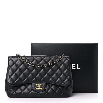 Chanel Caviar Quilted Jumbo Single Flap Black 23 of 23