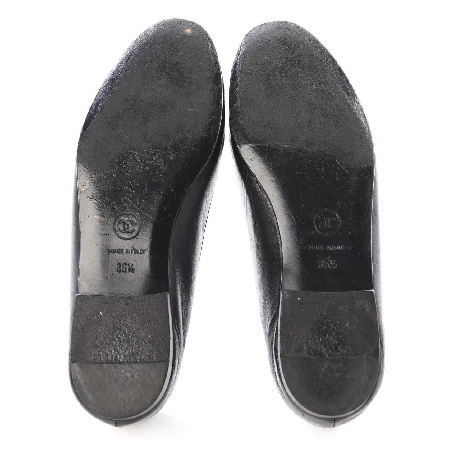 Lambskin CC Ballerina Flats 35.5 Black