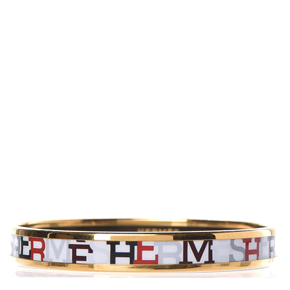 Hermes Enamel Printed Narrow Capitales Bracelet 65 1 of 4