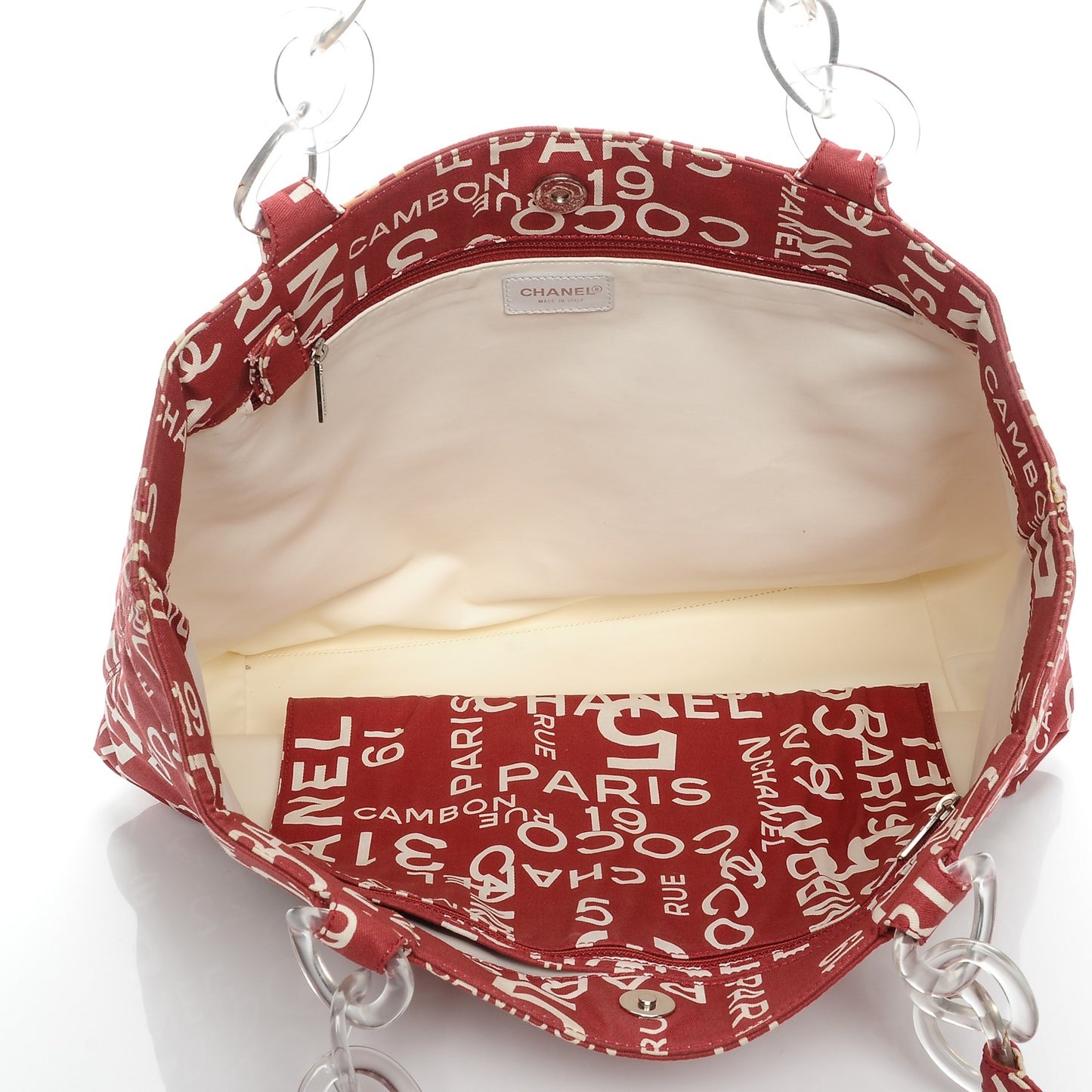 Canvas 31 Rue Cambon Beach Tote Red