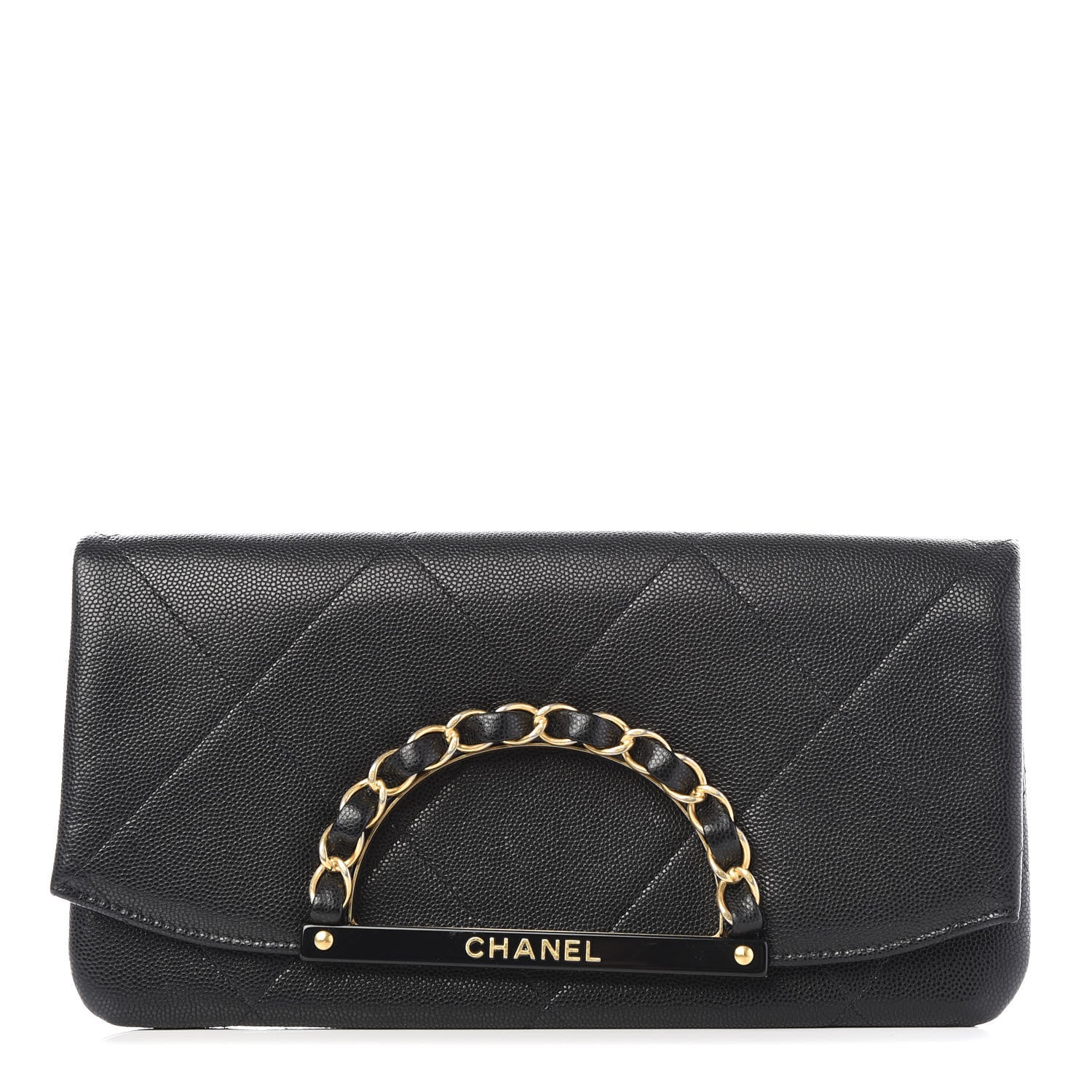Chanel Grained Calfskin Small Chain Handle Clutch Black 1 of 9