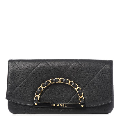 Chanel Grained Calfskin Small Chain Handle Clutch Black 1 of 9