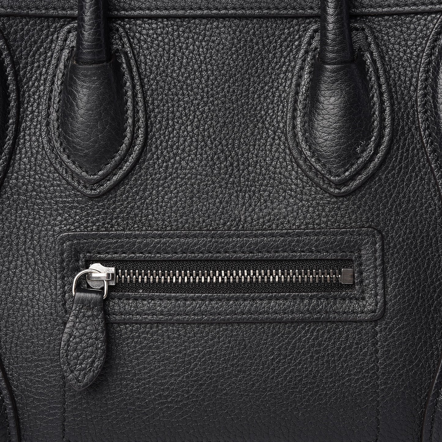 Drummed Calfskin Nano Luggage Black