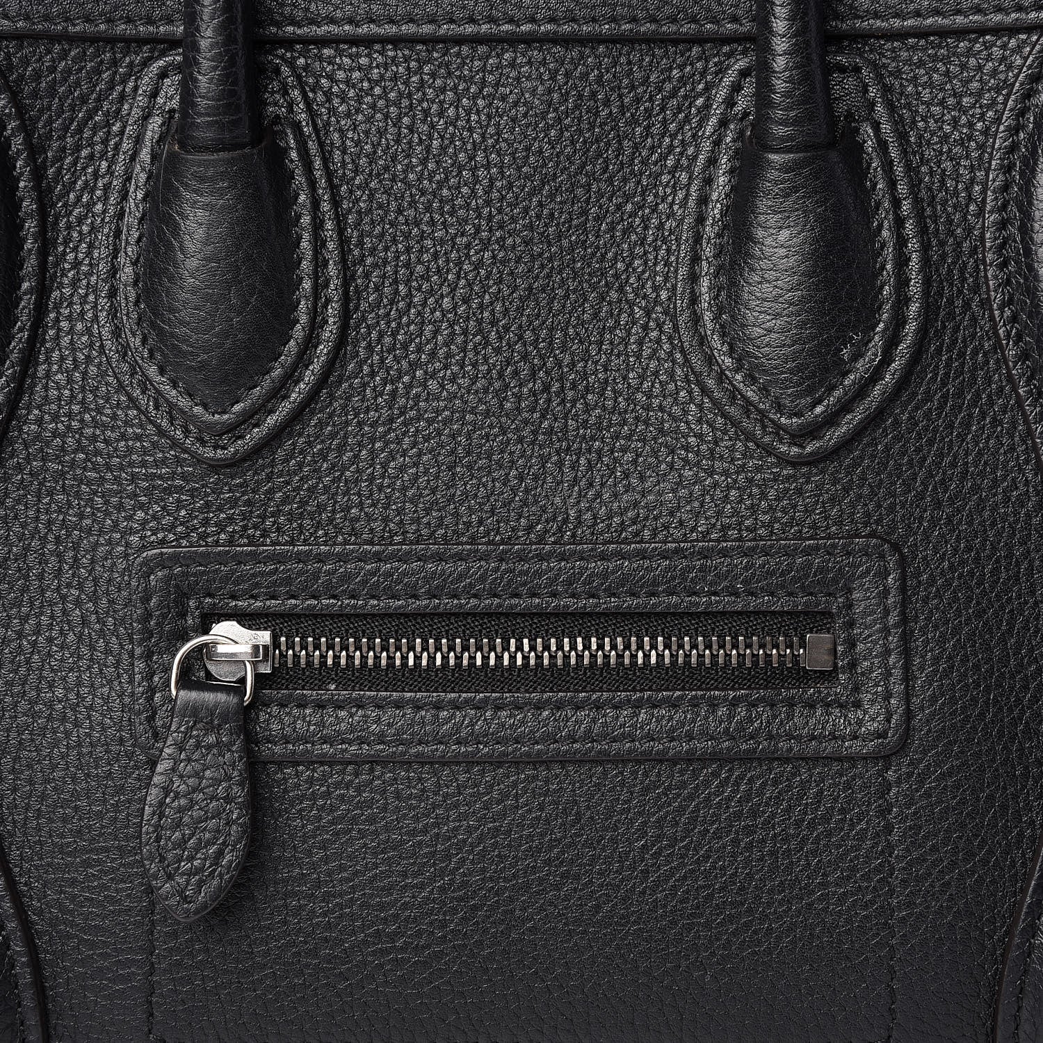 Celine Drummed Calfskin Nano Luggage Black 9 of 18