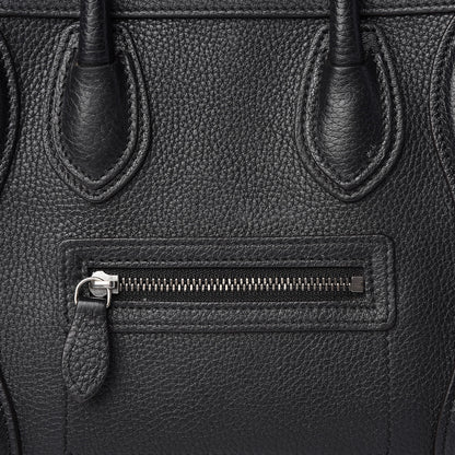 Celine Drummed Calfskin Nano Luggage Black 9 of 18
