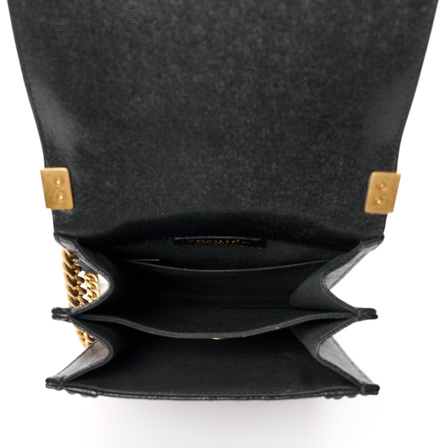 Caviar Quilted North South Boy Flap Black
