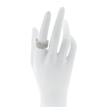 Tiffany Sterling Silver Somerset Mesh Ring 54 7 2 of 4