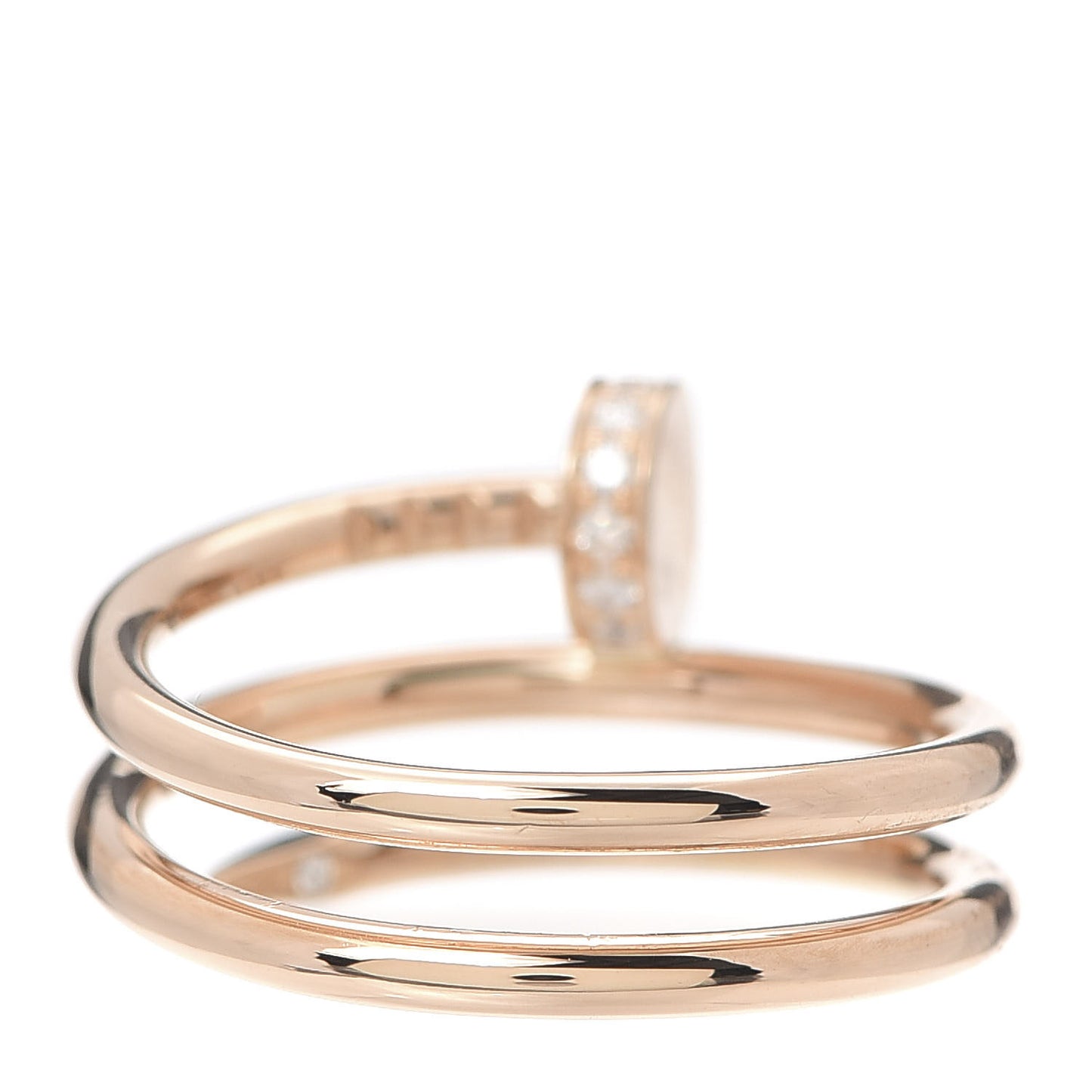 18K Pink Gold Diamond Double Juste Un Clou Ring 51 5.75